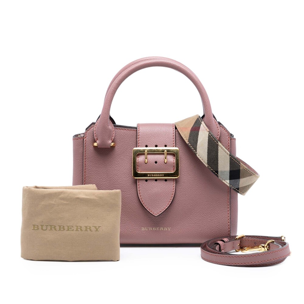 Pre-Loved Burberry Small Grained Leather Buckle Tote - Picture 8 of 8
